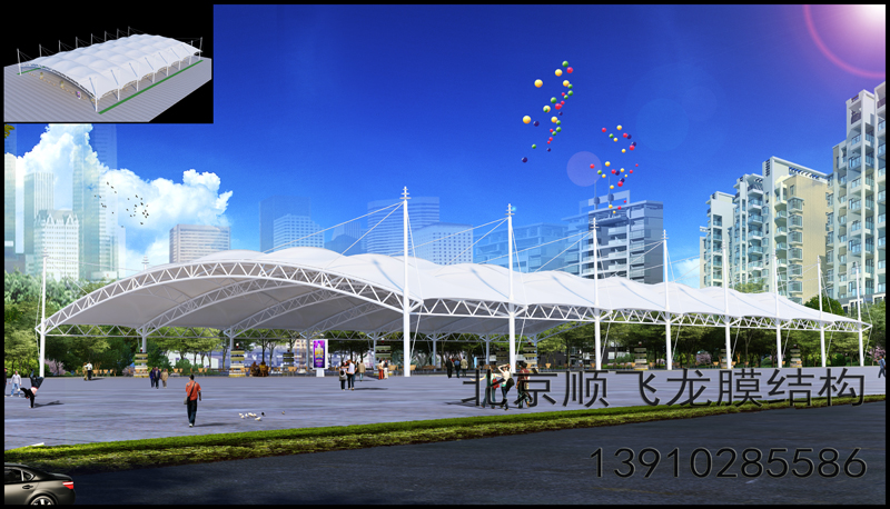 大型美觀省市膜結(jié)構(gòu)運動場館施工